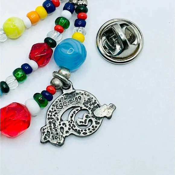 Vintage Beaded Pewter Zuni Sun Sweater Dress Clip signed EGE 89 - Picture 5 of 8